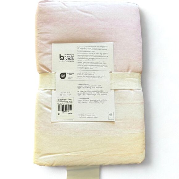 Pottery Barn Teen Watercolor Rainbow Ombre Standard Sham Pastel Multi Cotton NEW - Picture 2 of 9